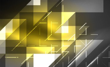 Abstract background, mosaic triangle pattern with transparent effects on glowing neon shiny backdrop. Vector Illustration For Wallpaper, Banner, Background, Card, Book Illustration, landing page