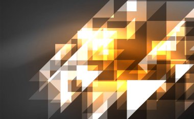 Abstract background, mosaic triangle pattern with transparent effects on glowing neon shiny backdrop. Vector Illustration For Wallpaper, Banner, Background, Card, Book Illustration, landing page