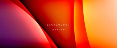 Gölgeli sıvı çizgiler ve eğimli arkaplanda ışık salla. Dinamik düz gölge çizgisi etkisi olan basit akışkan renk gradyanı soyut arkaplan