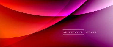 Gölgeli sıvı çizgiler ve eğimli arkaplanda ışık salla. Dinamik düz gölge çizgisi etkisi olan basit akışkan renk gradyanı soyut arkaplan