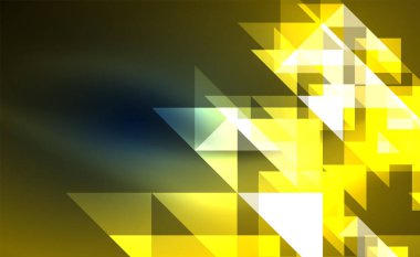 Abstract background, mosaic triangle pattern with transparent effects on glowing neon shiny backdrop. Vector Illustration For Wallpaper, Banner, Background, Card, Book Illustration, landing page