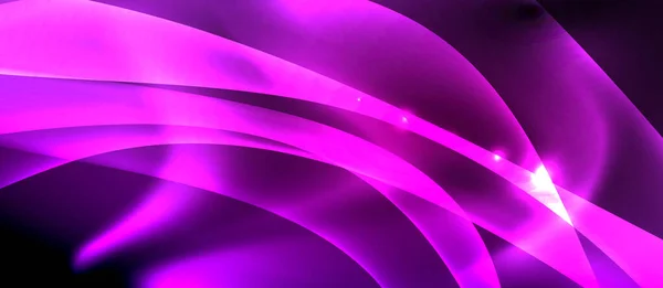 Abstract background. Shiny design neon waves with light effects, techno trendy design. Vector Illustration For Wallpaper, Banner, Background, Card, Book Illustration, landing page — ストックベクタ