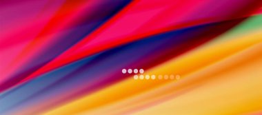 Dalga çizgileri soyut arkaplan, gökkuşağı tarzı renklerle düz ipek tasarım. Sıvı sıvı renk dalgaları. Vektör İllüstrasyonu