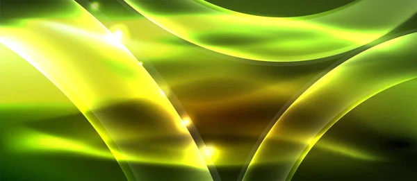 Abstrakter Hintergrund. Glänzendes Design Neonwellen mit Lichteffekten, Techno trendiges Design. Vektor-Illustration für Tapeten, Banner, Hintergrund, Karte, Buchillustration, Landing Page — Stockvektor