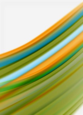 Dalga çizgileri soyut arkaplan, gökkuşağı tarzı renklerle düz ipek tasarım. Sıvı sıvı renk dalgaları. Vektör İllüstrasyonu