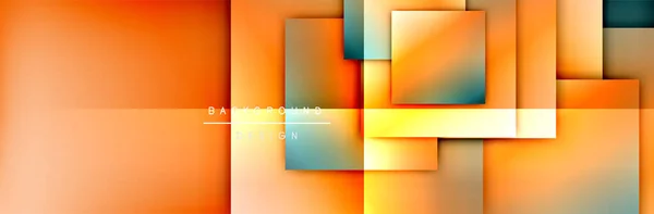 Forma cuadrada composición geométrica abstracta fondo. Efectos de sombra 3D y gradientes de fluidos. Formas modernas superpuestas — Archivo Imágenes Vectoriales