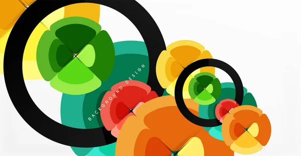 Fundal abstract, cercuri de culori la modă compoziție geometrică. Ilustrație vectorială Pentru Tapet, Banner, Fundal, Card, Ilustrație de carte, pagina de destinație — Vector de stoc