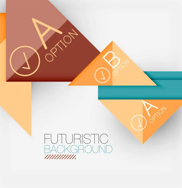 Abstract achtergrond, geometrische business veelkleurig papier infographic - driehoek frames voor tekst, pictogrammen of afbeeldingen op lichte achtergrond met copyspace. Vector Illustratie voor Wallpaper, Banner — Stockvector