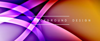 Dinamik akışkan renk gradyan soyut arkaplan ve akıcı dalga çizgileri. Vektör İllüstrasyonu