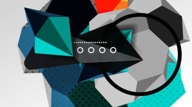Abstract background - 3d polygonal geometric shapes composition. Vector Illustration For Wallpaper, Banner, Background, Card, Book Illustration, landing page