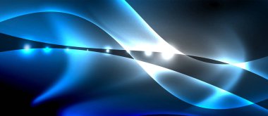Abstract background. Shiny design neon waves with light effects, techno trendy design. Vector Illustration For Wallpaper, Banner, Background, Card, Book Illustration, landing page