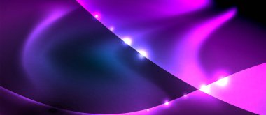 Abstract background. Shiny design neon waves with light effects, techno trendy design. Vector Illustration For Wallpaper, Banner, Background, Card, Book Illustration, landing page