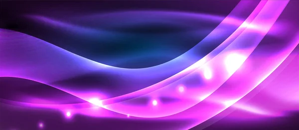 Abstract background. Shiny design neon waves with light effects, techno trendy design. Vector Illustration For Wallpaper, Banner, Background, Card, Book Illustration, landing page — 스톡 벡터