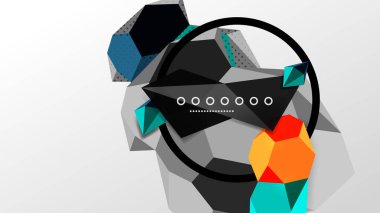 Abstract background - 3d polygonal geometric shapes composition. Vector Illustration For Wallpaper, Banner, Background, Card, Book Illustration, landing page