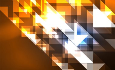 Abstract background, mosaic triangle pattern with transparent effects on glowing neon shiny backdrop. Vector Illustration For Wallpaper, Banner, Background, Card, Book Illustration, landing page