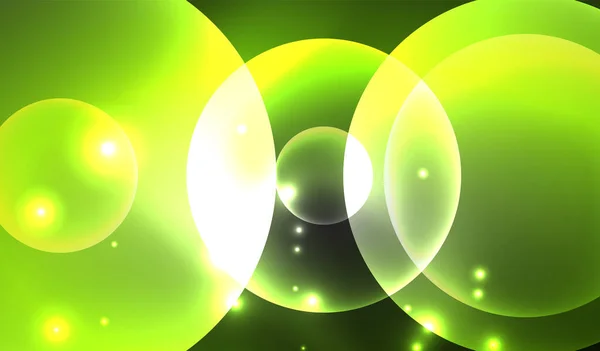 Glödande neon glänsande transparenta abstrakta geometriska former med ljuseffekter. Techno futuristiska vektor abstrakt bakgrund för Bakgrund, Banner, Bakgrund, Kort, Bokillustration, landningssida — Stock vektor