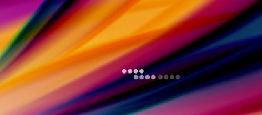 Dalga çizgileri soyut arkaplan, gökkuşağı tarzı renklerle düz ipek tasarım. Sıvı sıvı renk dalgaları. Vektör İllüstrasyonu