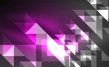 Abstract background, mosaic triangle pattern with transparent effects on glowing neon shiny backdrop. Vector Illustration For Wallpaper, Banner, Background, Card, Book Illustration, landing page