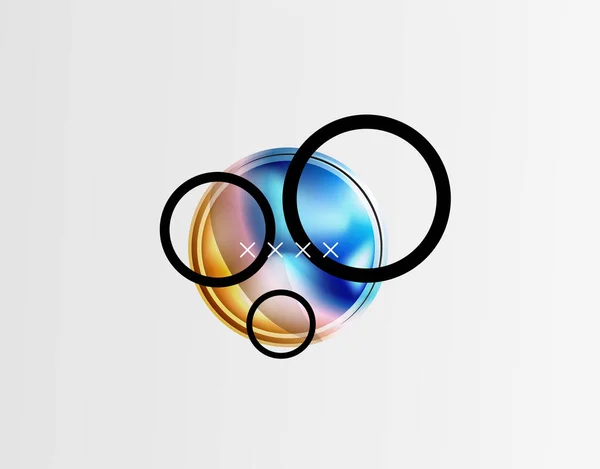 Fundo abstrato - bolhas de vidro brilhantes, formas de esfera abstratas. Ilustração vetorial para papel de parede, bandeira, fundo, cartão, ilustração do livro, landing page — Vetor de Stock