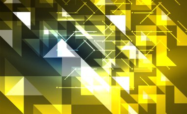 Abstract background, mosaic triangle pattern with transparent effects on glowing neon shiny backdrop. Vector Illustration For Wallpaper, Banner, Background, Card, Book Illustration, landing page