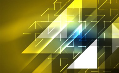 Abstract background, mosaic triangle pattern with transparent effects on glowing neon shiny backdrop. Vector Illustration For Wallpaper, Banner, Background, Card, Book Illustration, landing page