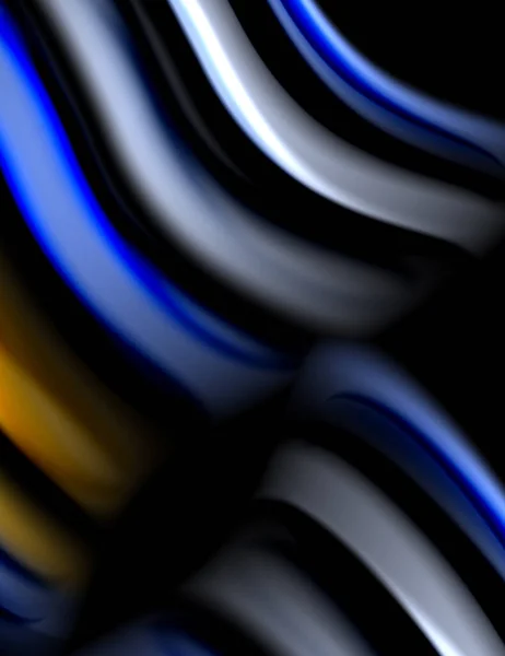 Linhas lisas de seda em ondas de cor de líquido preto. Ilustração vetorial — Vetor de Stock