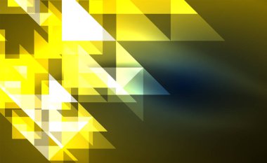 Abstract background, mosaic triangle pattern with transparent effects on glowing neon shiny backdrop. Vector Illustration For Wallpaper, Banner, Background, Card, Book Illustration, landing page