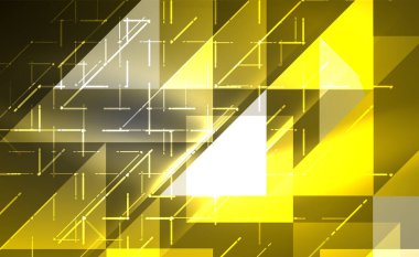 Abstract background, mosaic triangle pattern with transparent effects on glowing neon shiny backdrop. Vector Illustration For Wallpaper, Banner, Background, Card, Book Illustration, landing page