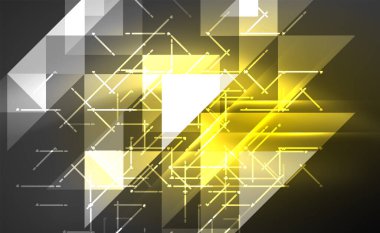 Abstract background, mosaic triangle pattern with transparent effects on glowing neon shiny backdrop. Vector Illustration For Wallpaper, Banner, Background, Card, Book Illustration, landing page