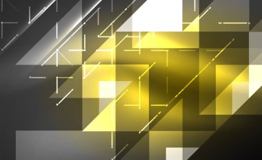 Abstract background, mosaic triangle pattern with transparent effects on glowing neon shiny backdrop. Vector Illustration For Wallpaper, Banner, Background, Card, Book Illustration, landing page