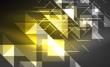 Abstract background, mosaic triangle pattern with transparent effects on glowing neon shiny backdrop. Vector Illustration For Wallpaper, Banner, Background, Card, Book Illustration, landing page