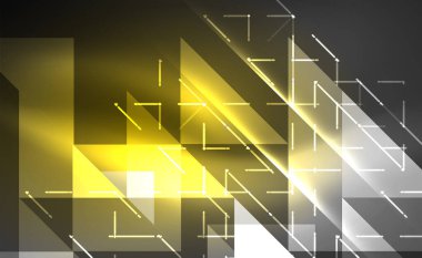 Abstract background, mosaic triangle pattern with transparent effects on glowing neon shiny backdrop. Vector Illustration For Wallpaper, Banner, Background, Card, Book Illustration, landing page