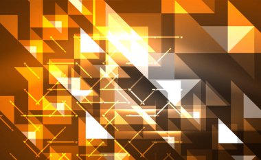 Abstract background, mosaic triangle pattern with transparent effects on glowing neon shiny backdrop. Vector Illustration For Wallpaper, Banner, Background, Card, Book Illustration, landing page