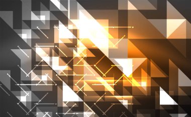 Abstract background, mosaic triangle pattern with transparent effects on glowing neon shiny backdrop. Vector Illustration For Wallpaper, Banner, Background, Card, Book Illustration, landing page