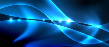 Abstract background. Shiny design neon waves with light effects, techno trendy design. Vector Illustration For Wallpaper, Banner, Background, Card, Book Illustration, landing page