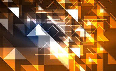 Abstract background, mosaic triangle pattern with transparent effects on glowing neon shiny backdrop. Vector Illustration For Wallpaper, Banner, Background, Card, Book Illustration, landing page