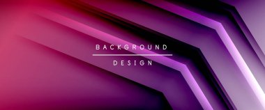 Ok çizgileri, gölgeli dijital şablon ve gradyan arka planda ışıklar. Dinamik düz çizgiler etkisi ile basit akışkan renk gradyan soyut arkaplan