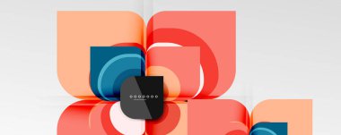 Abstract background - geometric cut paper design flower or square shape composition. Vector Illustration For Wallpaper, Banner, Background, Card, Book Illustration, landing page