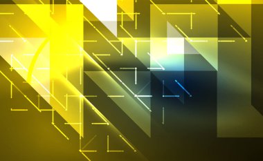 Abstract background, mosaic triangle pattern with transparent effects on glowing neon shiny backdrop. Vector Illustration For Wallpaper, Banner, Background, Card, Book Illustration, landing page