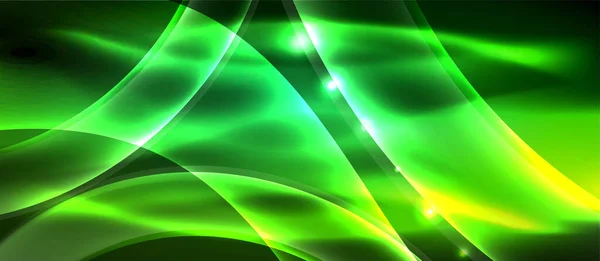 Abstract background. Shiny design neon waves with light effects, techno trendy design. Vector Illustration For Wallpaper, Banner, Background, Card, Book Illustration, landing page — 图库矢量图片