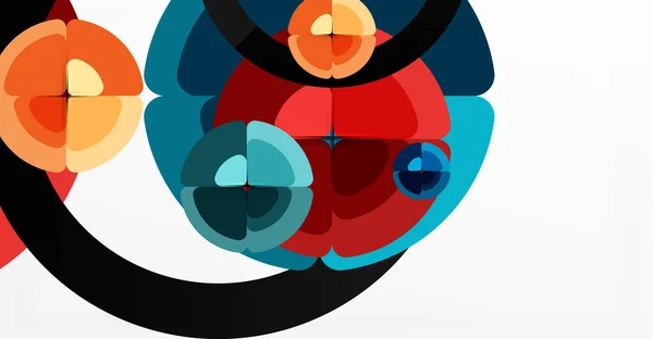 Fond abstrait, couleurs tendances cercles composition géométrique. Illustration vectorielle pour papier peint, bannière, fond, carte, illustration de livre, page de destination — Image vectorielle