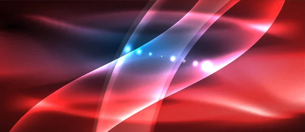 Абстрактний фон. Блискучий дизайн неонових хвиль зі світловими ефектами, техно-модний дизайн. Векторна ілюстрація Для шпалер, Банер, Тло, Картка, Книжкова ілюстрація, цільова сторінка — стоковий вектор