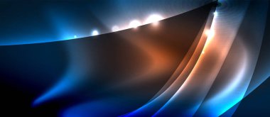 Abstract background. Shiny design neon waves with light effects, techno trendy design. Vector Illustration For Wallpaper, Banner, Background, Card, Book Illustration, landing page