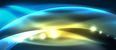 Abstract background. Shiny design neon waves with light effects, techno trendy design. Vector Illustration For Wallpaper, Banner, Background, Card, Book Illustration, landing page