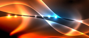 Abstract background. Shiny design neon waves with light effects, techno trendy design. Vector Illustration For Wallpaper, Banner, Background, Card, Book Illustration, landing page