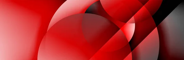 Fondo abstracto geométrico dinámico de moda. Círculos, formas redondas efectos de sombra 3d y gradientes fluidos. Formas redondas superpuestas modernas — Vector de stock