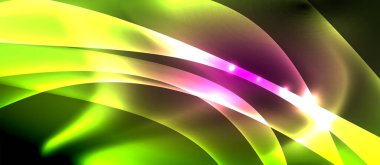 Abstract background. Shiny design neon waves with light effects, techno trendy design. Vector Illustration For Wallpaper, Banner, Background, Card, Book Illustration, landing page