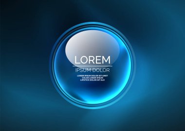 Parlayan neon parlak şeffaf kabarcıklar, cam daireler ya da biyo hücre konsepti. Duvar kağıdı, bayrak, arkaplan, kart, kitap illüstrasyonu, iniş sayfası için tekno fütüristik vektör soyut arkaplan