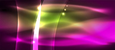 Abstract background. Shiny design neon waves with light effects, techno trendy design. Vector Illustration For Wallpaper, Banner, Background, Card, Book Illustration, landing page