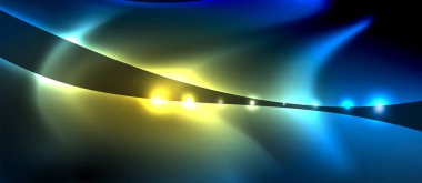 Abstract background. Shiny design neon waves with light effects, techno trendy design. Vector Illustration For Wallpaper, Banner, Background, Card, Book Illustration, landing page